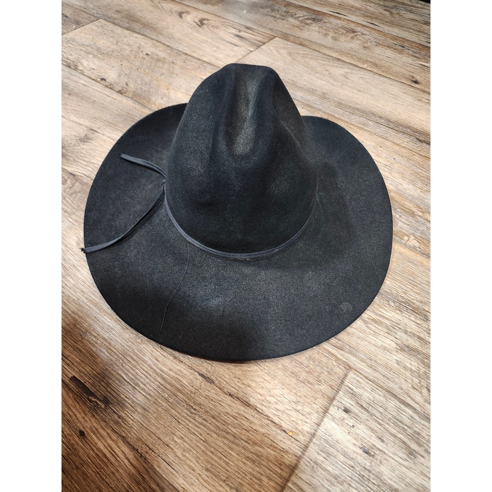 Vtg Resistol 4X Beaver Felt Cowboy Hat XXXX Black Self Conforming Made USA 6 3/4